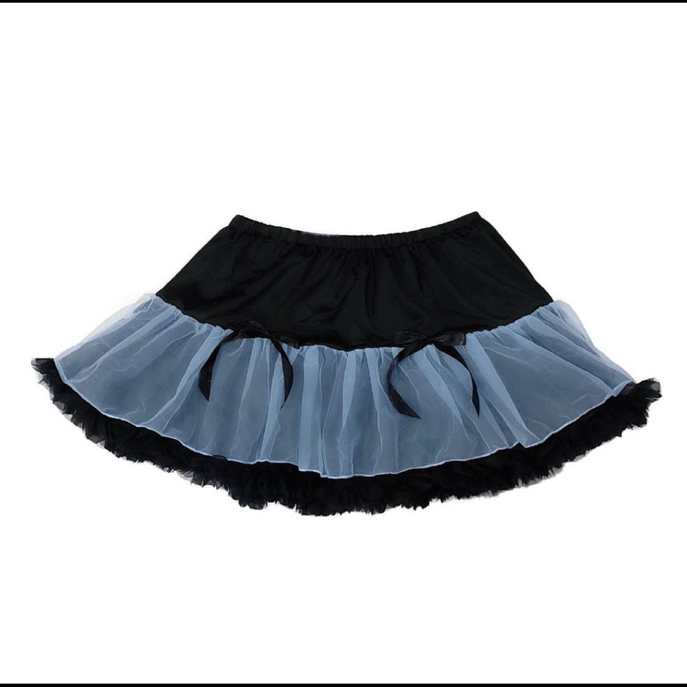 Light Blue and Black Tutu Skirt from ShopZulema